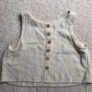 Brand new with tags crop top linen like material